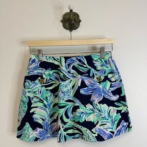 Lilly Pulitzer Madison Skort High Tide Navy Ready Set Gecko Women’s XS Preppy
